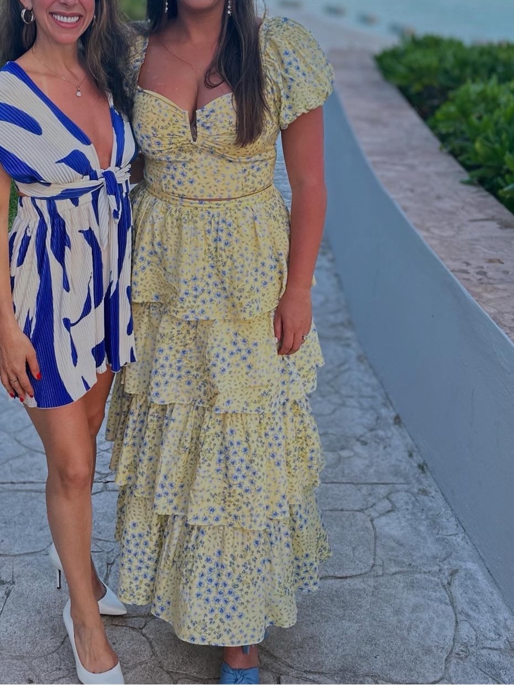 Abercrombie yellow floral 2 piece set (size large top and large tall skirt)